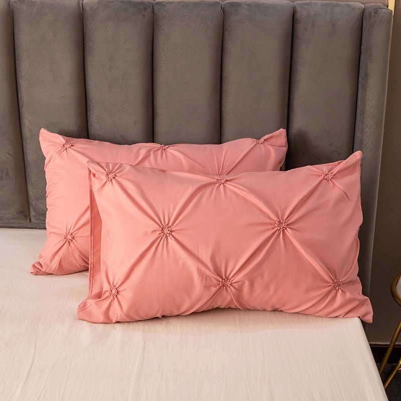 Pinch Pleated Solid Color Duvet Cover Set - Casatrail.com