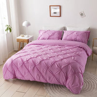 Thumbnail for Pinch Pleated Solid Color Duvet Cover Set - Casatrail.com