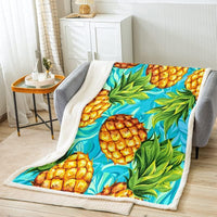 Thumbnail for Pineapple Sherpa Blanket Boys Fleece Throw Kids Fresh Pattern - Casatrail.com