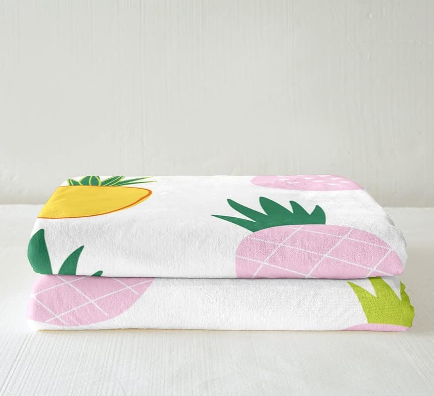 Pineapple Sherpa Blanket Tropical Fleece Throw - Casatrail.com