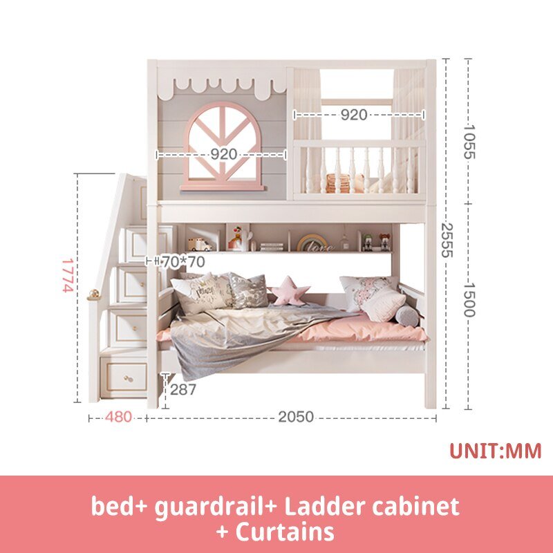 Pink Children Beds with Guardrail - Casatrail.com