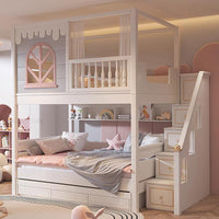 Thumbnail for Pink Children Beds with Guardrail - Casatrail.com