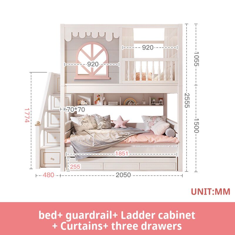 Pink Children Beds with Guardrail - Casatrail.com