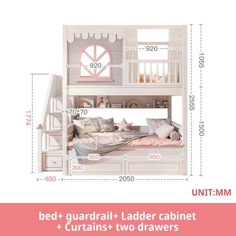 Pink Children Beds with Guardrail - Casatrail.com