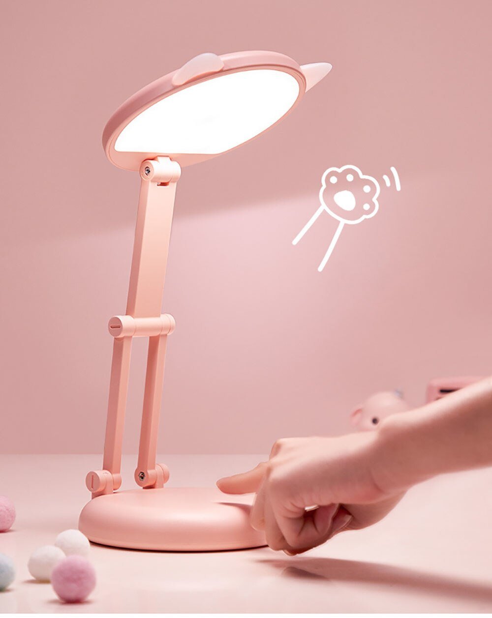 Pink Folding Table Lamp With Eye Protection Light - Casatrail.com