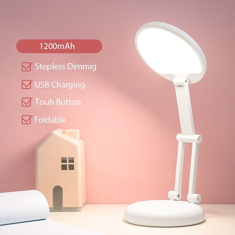 Pink Folding Table Lamp With Eye Protection Light - Casatrail.com