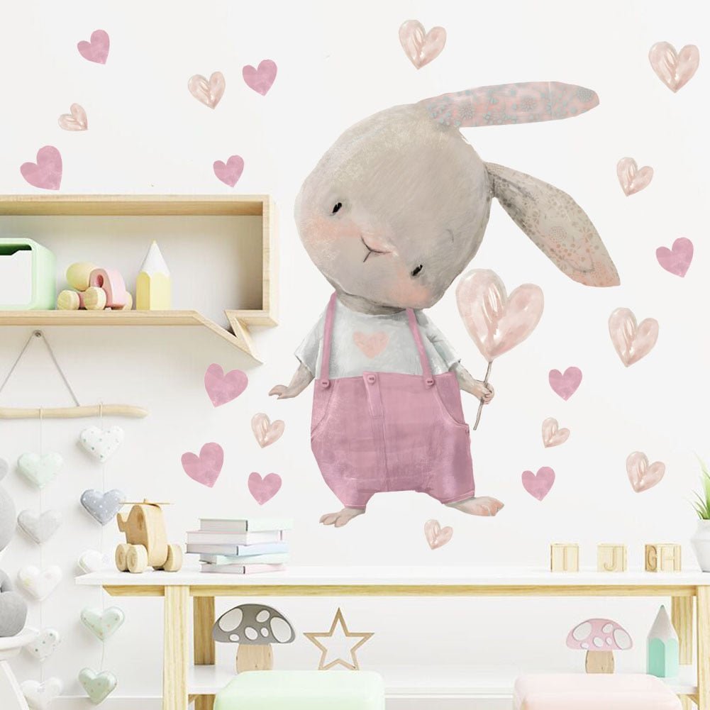 Pink Rabbit Love Wall Stickers - Casatrail.com