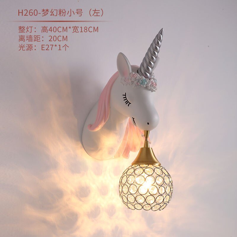 Pink Unicorn LED Wall Lamp for Girls' Bedrooms - Casatrail.com