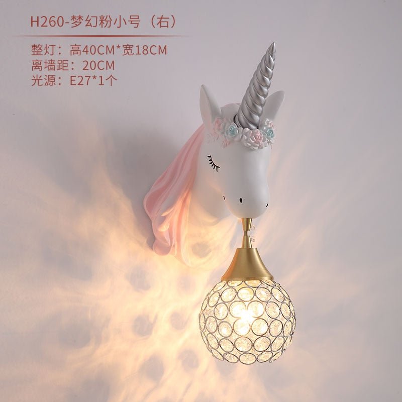 Pink Unicorn LED Wall Lamp for Girls' Bedrooms - Casatrail.com