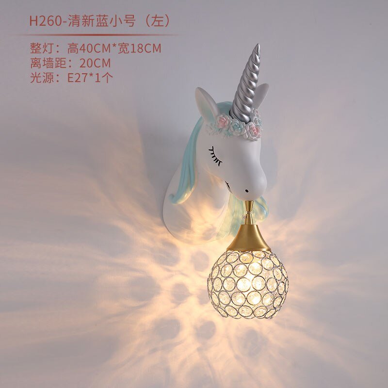 Pink Unicorn LED Wall Lamp for Girls' Bedrooms - Casatrail.com