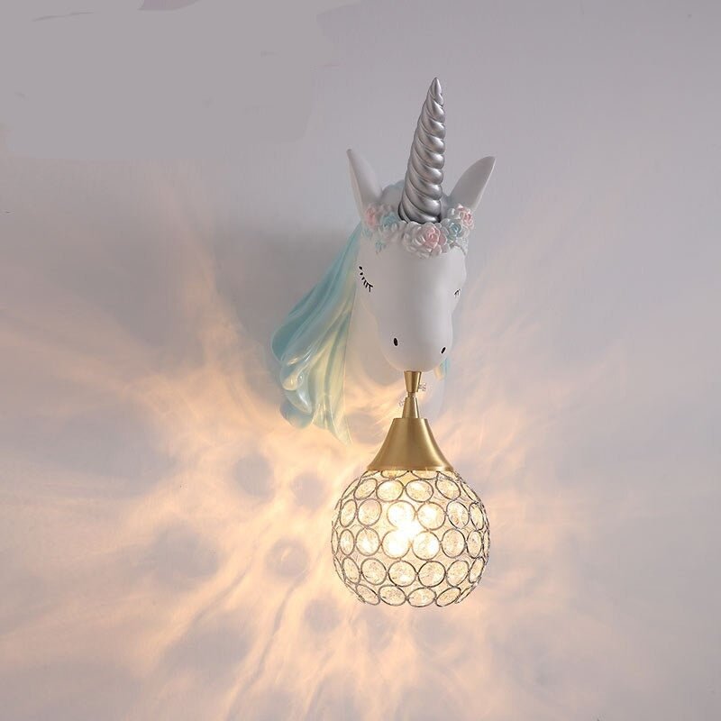 Pink Unicorn LED Wall Lamp for Girls' Bedrooms - Casatrail.com