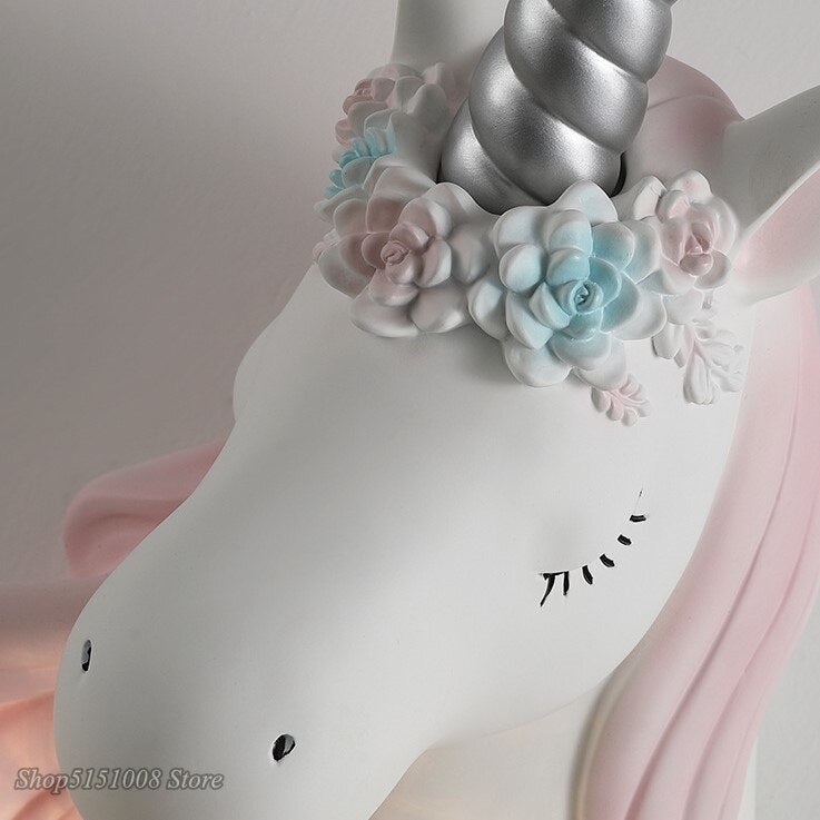 Pink Unicorn LED Wall Lamp for Girls' Bedrooms - Casatrail.com