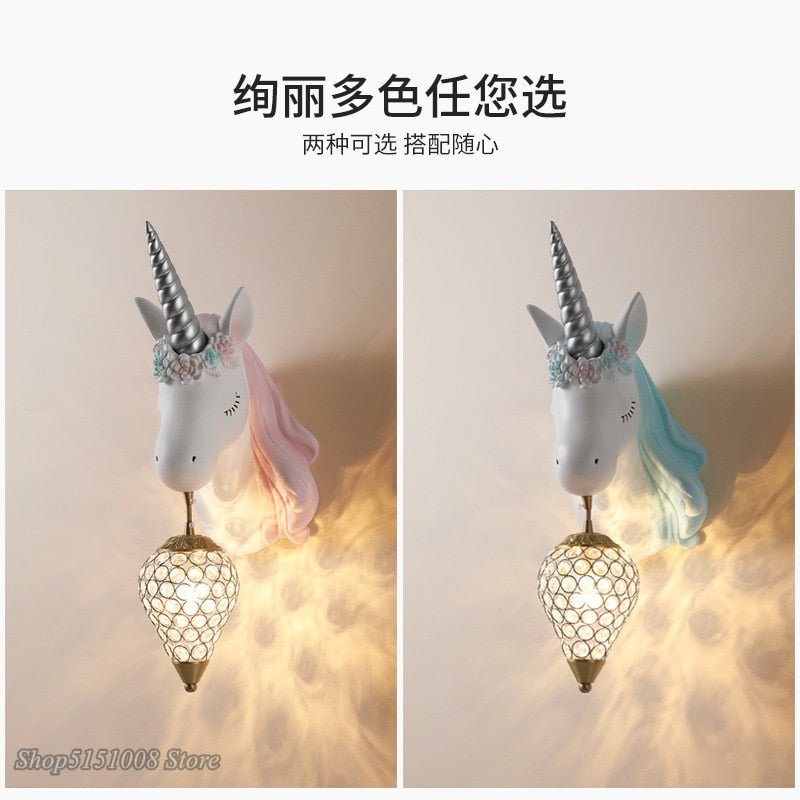 Pink Unicorn LED Wall Lamp for Girls' Bedrooms - Casatrail.com