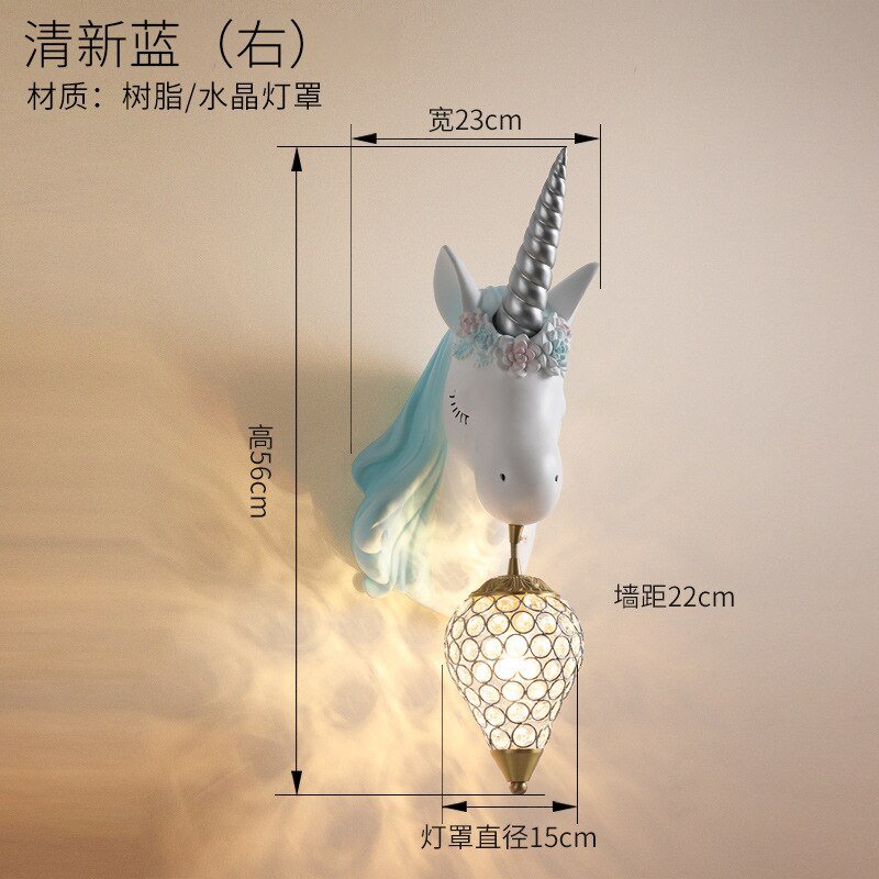 Pink Unicorn LED Wall Lamp for Girls' Bedrooms - Casatrail.com