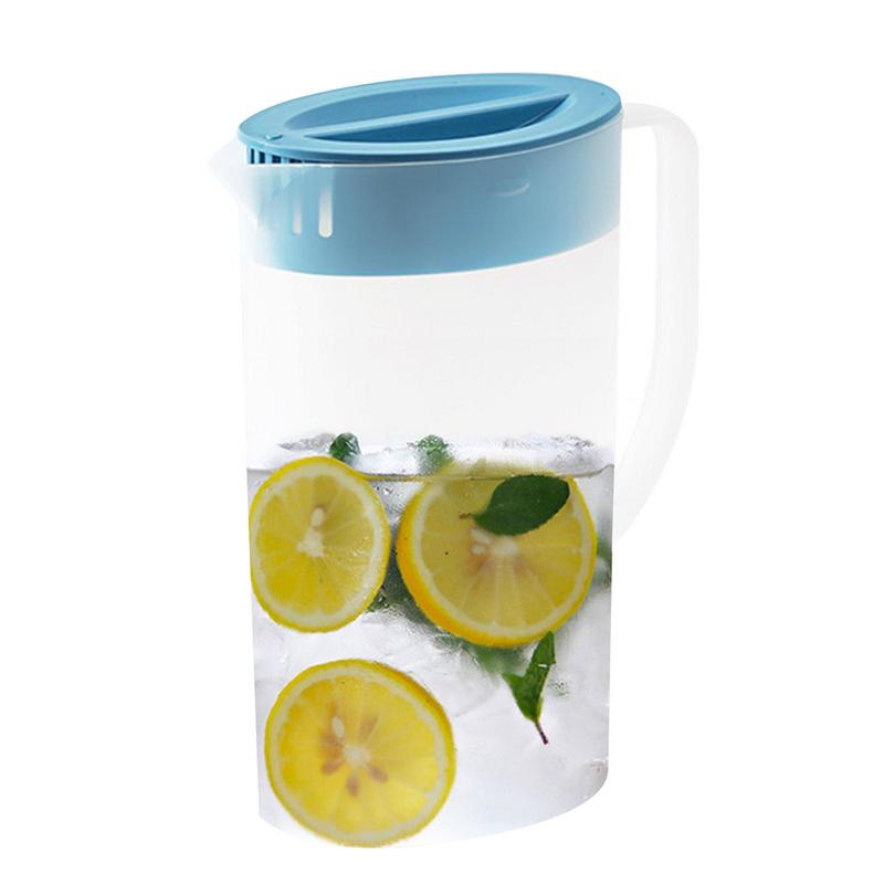 Pitcher With Lid Spout Plastic Handle Fridge Lemonade Jug Juice Ice - Casatrail.com