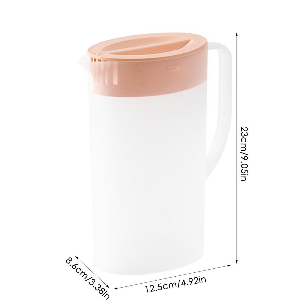 Pitcher With Lid Spout Plastic Handle Fridge Lemonade Jug Juice Ice - Casatrail.com