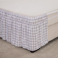 Thumbnail for Plaid Bed Skirt - Ruffled Wrap Around - Elastic Band - Casatrail.com