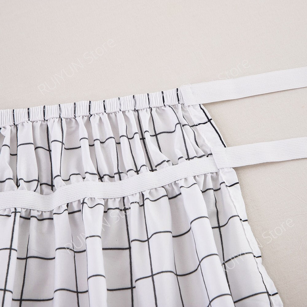 Plaid Bed Skirt - Ruffled Wrap Around - Elastic Band - Casatrail.com