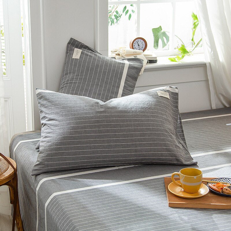 Plaid Printed Pillowcase Set - Soft Cotton - Casatrail.com