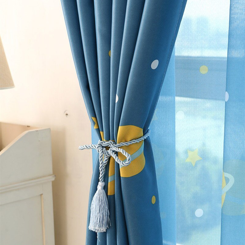 Planet Print Curtains with French Window Drapes - Casatrail.com