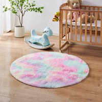 Thumbnail for Plush Rainbow Round Shag Area Rug - Casatrail.com