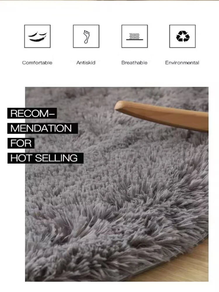 Plush Round Carpet with Fluffy Non - Slip Design - Casatrail.com