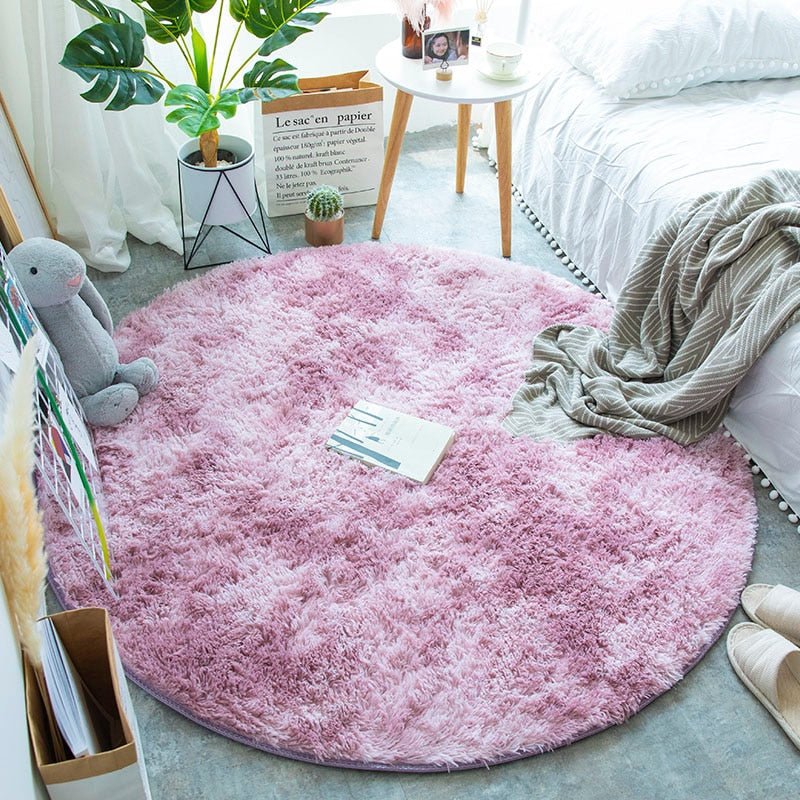 Plush Round Living Room Carpet - Fluffy and Anti - slip - Casatrail.com