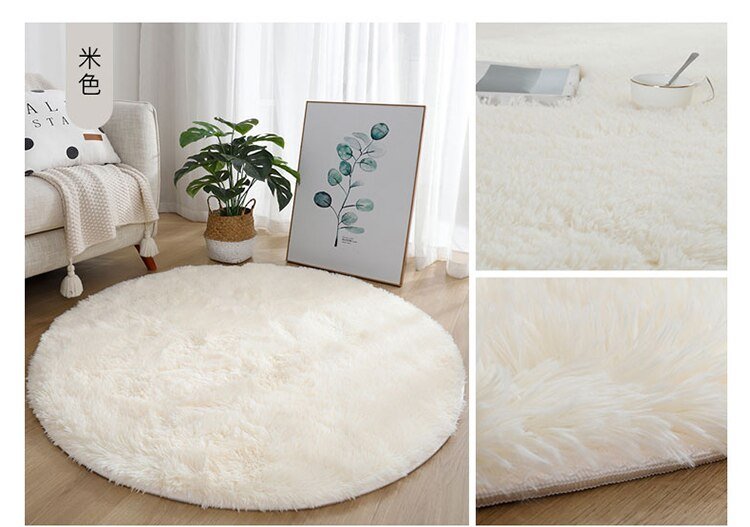 Plush Round Living Room Carpet - Fluffy and Anti - slip - Casatrail.com