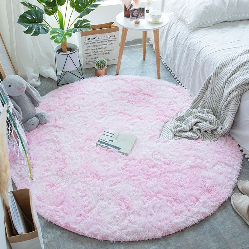 Plush Round Living Room Carpet - Fluffy and Anti - slip - Casatrail.com