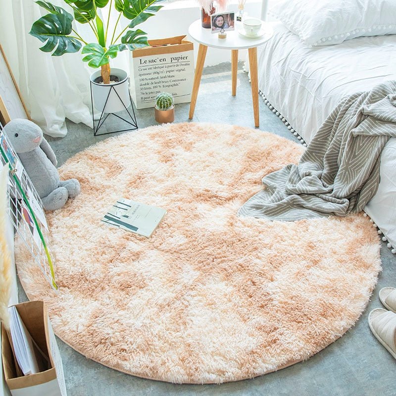 Plush Round Living Room Carpet - Fluffy and Anti - slip - Casatrail.com