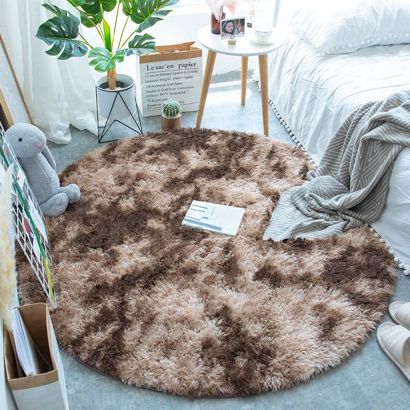 Plush Round Living Room Carpet - Fluffy and Anti - slip - Casatrail.com