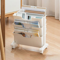 Thumbnail for Portable Book Shelf with Wheels and Multi - Layer Storage - Casatrail.com