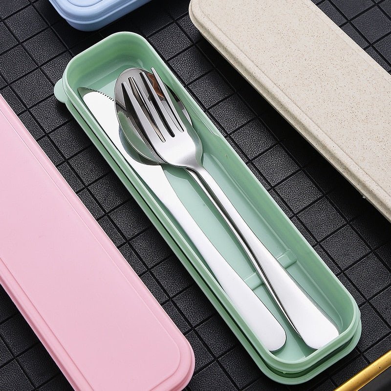 Portable Stainless Steel Cutlery Set with Storage Box - Casatrail.com