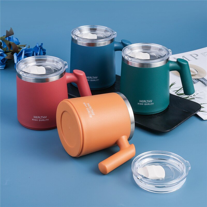 Portable Stainless Steel Thermal Mug with Lid - 350 ml - Casatrail.com