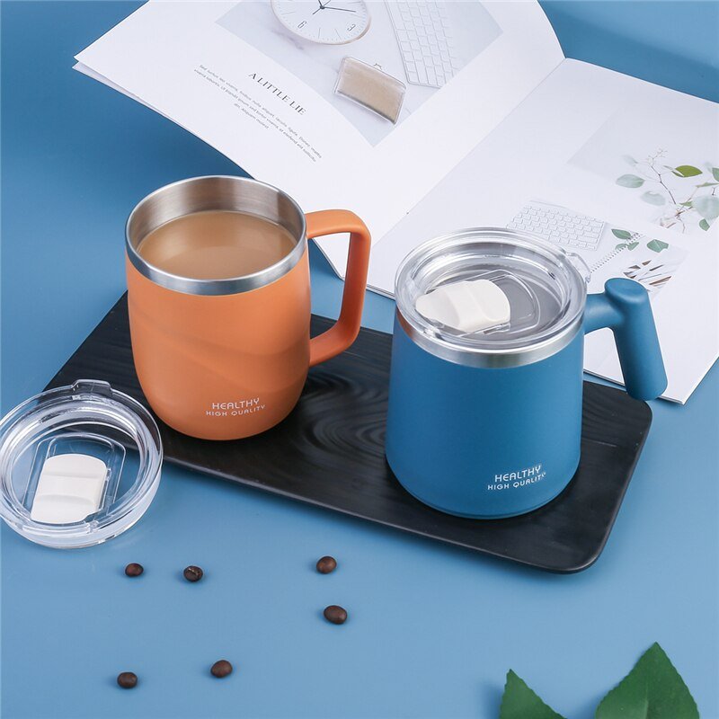 Portable Stainless Steel Thermal Mug with Lid - 350 ml - Casatrail.com