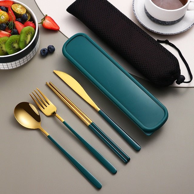 Portable Tableware Set - High - Quality Stainless Steel - Casatrail.com