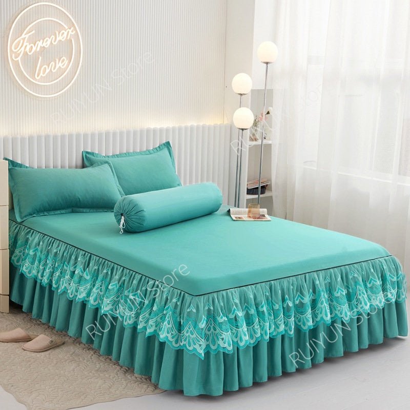 Princess Bed Skirt with Ruffled Lace for Mattress Protection - Casatrail.com