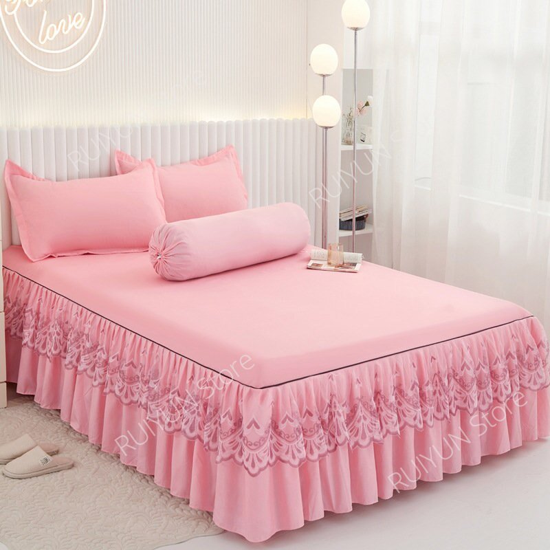 Princess Bed Skirt with Ruffled Lace for Mattress Protection - Casatrail.com