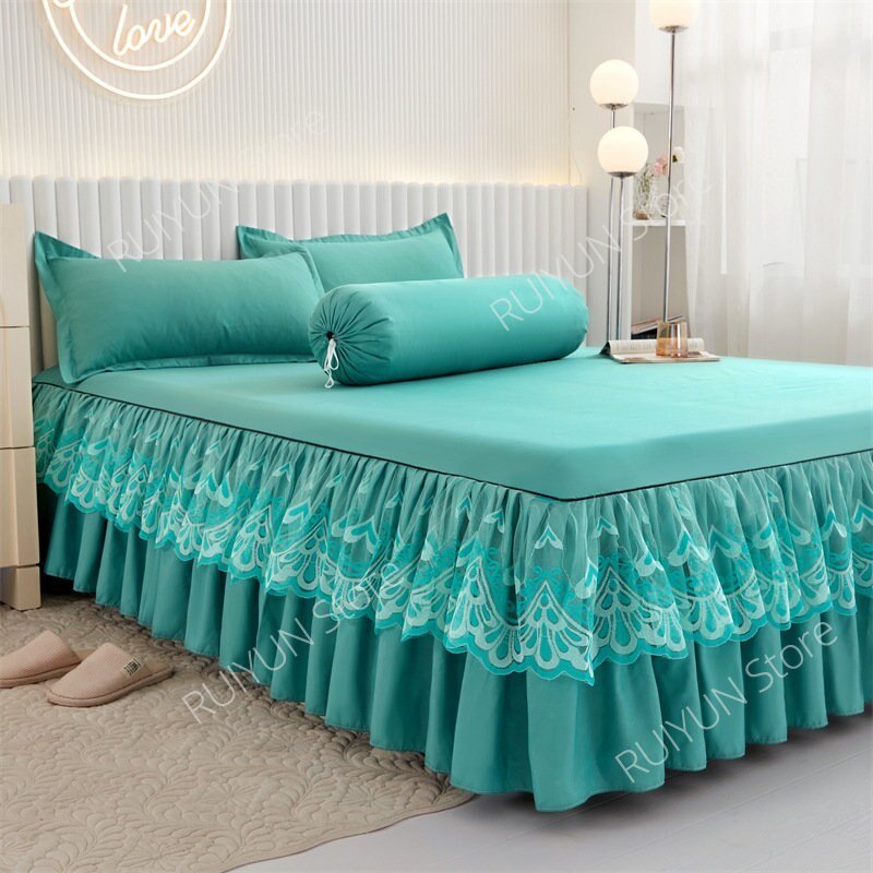 Princess Bed Skirt with Ruffled Lace for Mattress Protection - Casatrail.com