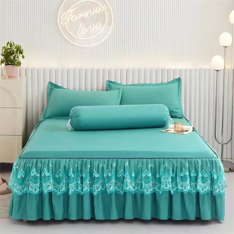 Princess Bed Skirt with Ruffled Lace for Mattress Protection - Casatrail.com