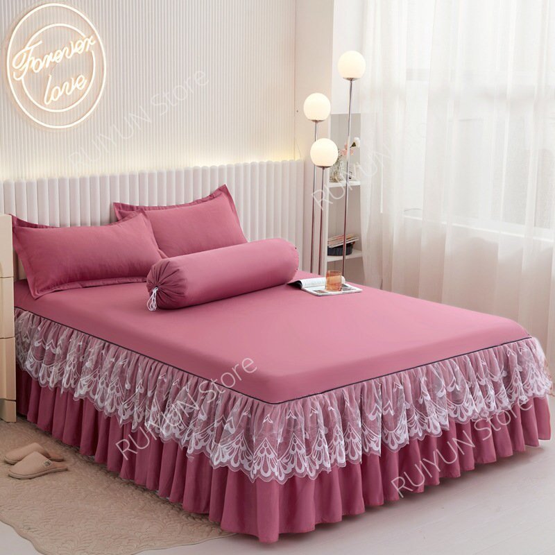 Princess Bed Skirt with Ruffled Lace for Mattress Protection - Casatrail.com