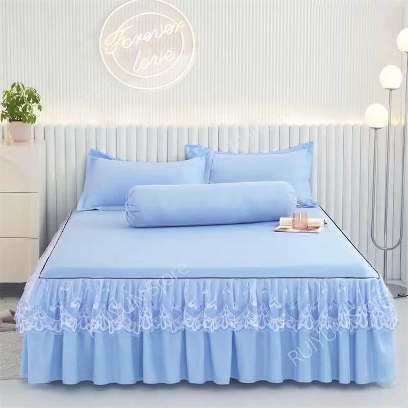 Princess Bed Skirt with Ruffled Lace for Mattress Protection - Casatrail.com