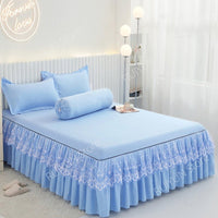 Thumbnail for Princess Bed Skirt with Ruffled Lace for Mattress Protection - Casatrail.com