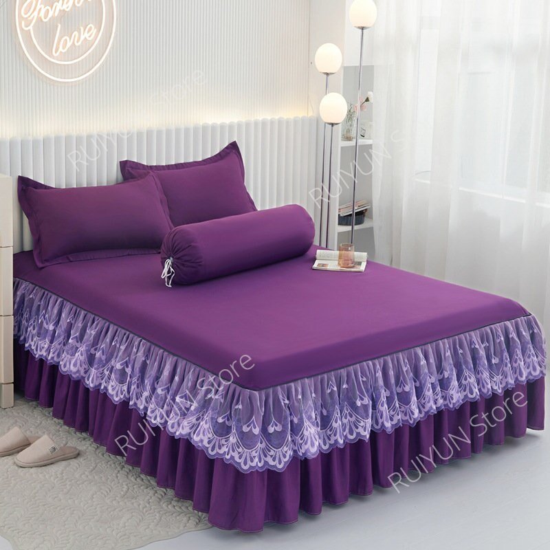 Princess Bed Skirt with Ruffled Lace for Mattress Protection - Casatrail.com