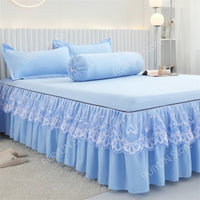 Thumbnail for Princess Bed Skirt with Ruffled Lace for Mattress Protection - Casatrail.com