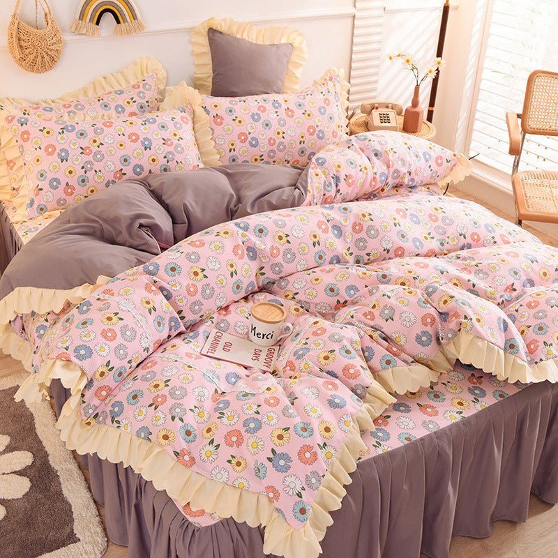 Princess Style Lace Bed Skirt Duvet Cover Bedding - Casatrail.com