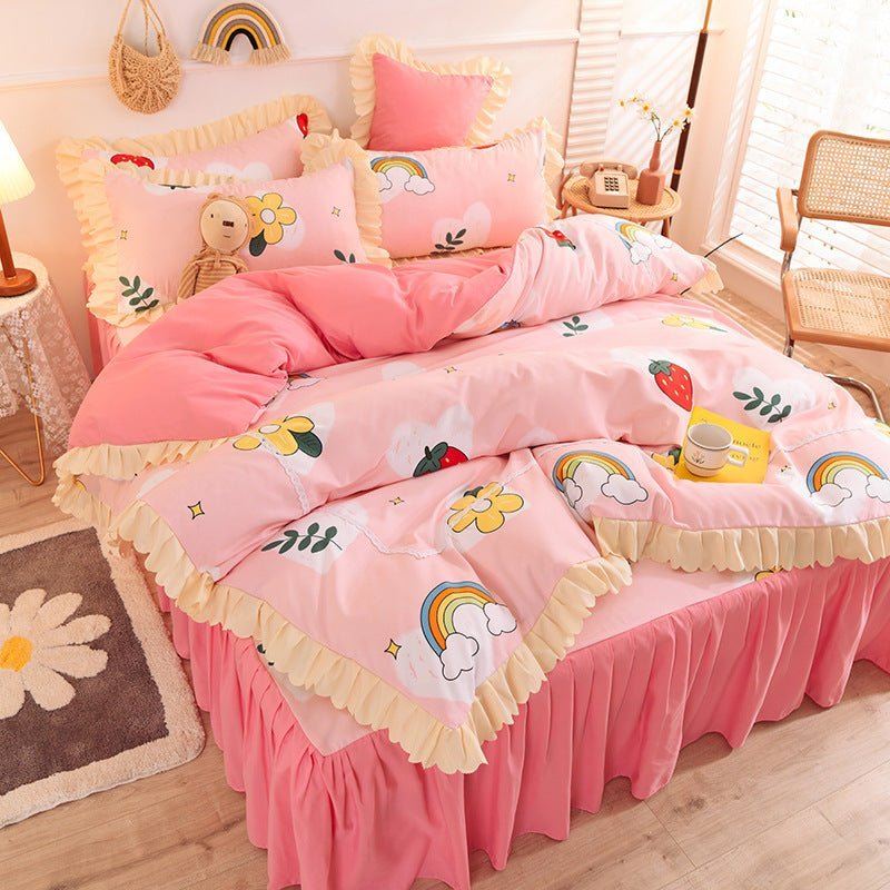 Princess Style Lace Bed Skirt Duvet Cover Bedding - Casatrail.com