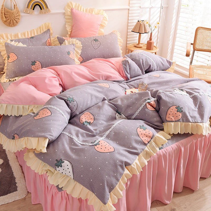 Princess Style Lace Bed Skirt Duvet Cover Bedding - Casatrail.com