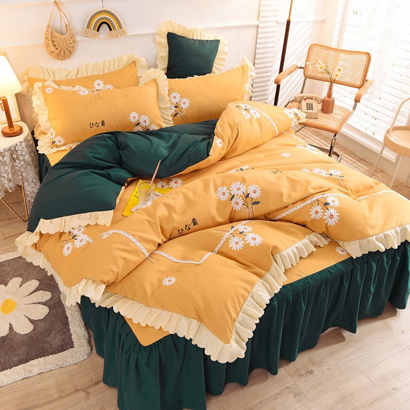 Princess Style Lace Bed Skirt Duvet Cover Bedding - Casatrail.com