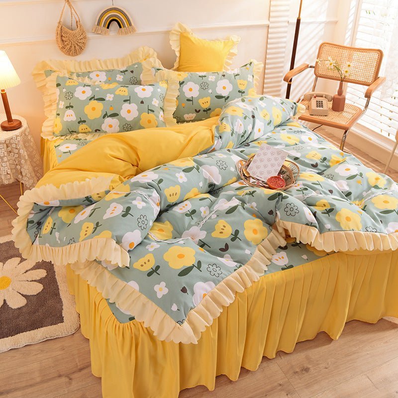 Princess Style Lace Bed Skirt Duvet Cover Bedding - Casatrail.com